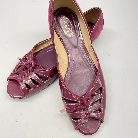 Tod’s  Women’s leather peep toe flats - Picture 8 of 8